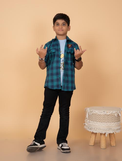 The Tinge Boy's Regular Fit Shirt, 13 Years-14 Years (10250 LT BL)
