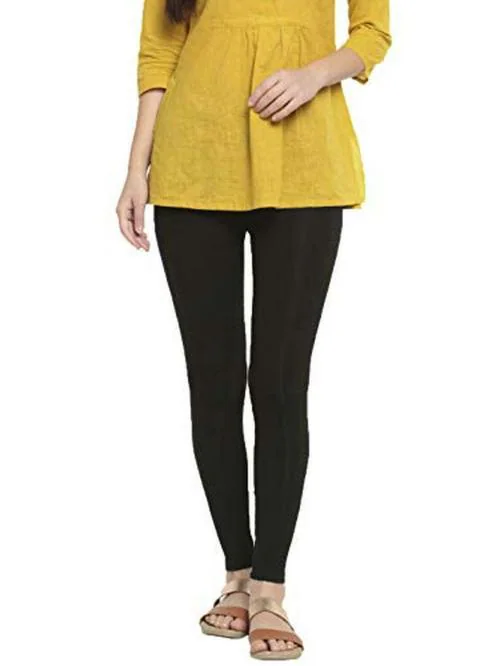 Buy De Moza Women Black Solid Viscose Leggings Online at Best Prices in