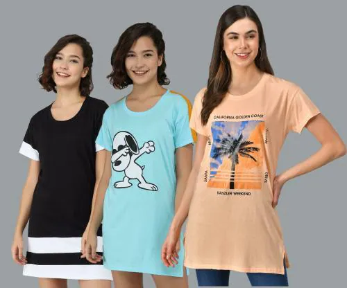 Christy World Women Multicolor Pack of 3 T-shirt