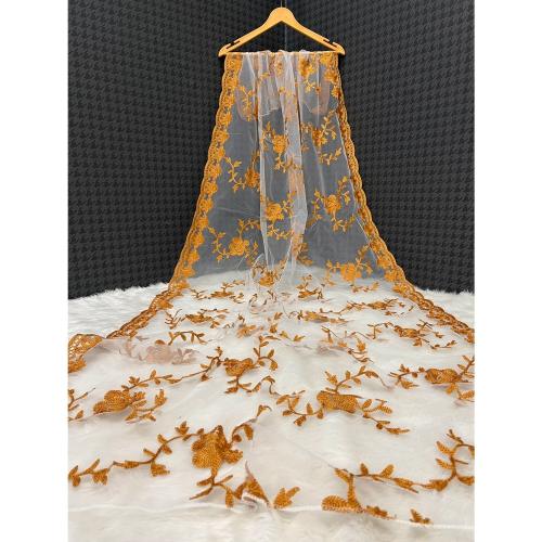 Miss Lady Fashion Women's Heavy White Colour Net Embroidered Fancy phulkari work Dupatta for women (White)