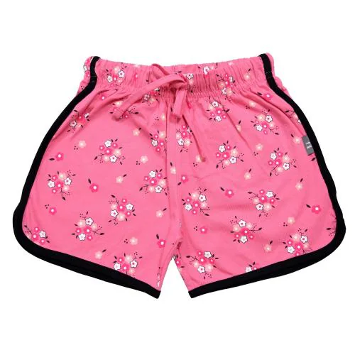 KARIBY Girls' Fancy Cotton Hot Pants/Short Pants All Over Print (Medium Pink) (7 TO 8 YR)