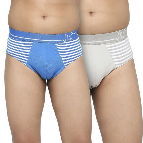 Frenchie U19 Cotton Brief Underwear for Boys | Daily Wear Underwear for Teenage Boys | Cotton Shorts for Teenagers | Boys Trunk | Comfortable Underpants, Hipsters Knickers For Boys Pack of 2 (Blue & Light Grey)