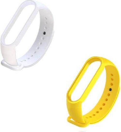 Askovid White And Yellow Replacement Smart Band Strap Combo Pack of 2