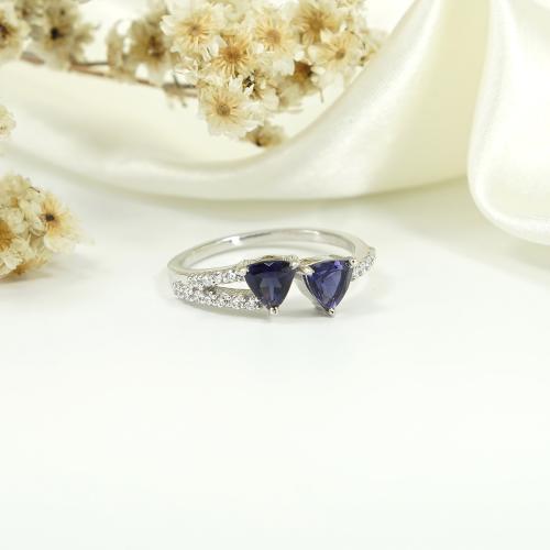 Mystical Hues Iolite Ring for girls, Blue Stone Engagement Ring. AAA + Quality Certified and Hallmarked