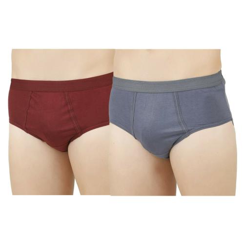 IGNOTO (Pack of 2)(90CM) Men's Solid 100% super-combed cotton Briefs || keep men comfortable and fresh throughout the day (Colors & Print May Vary)