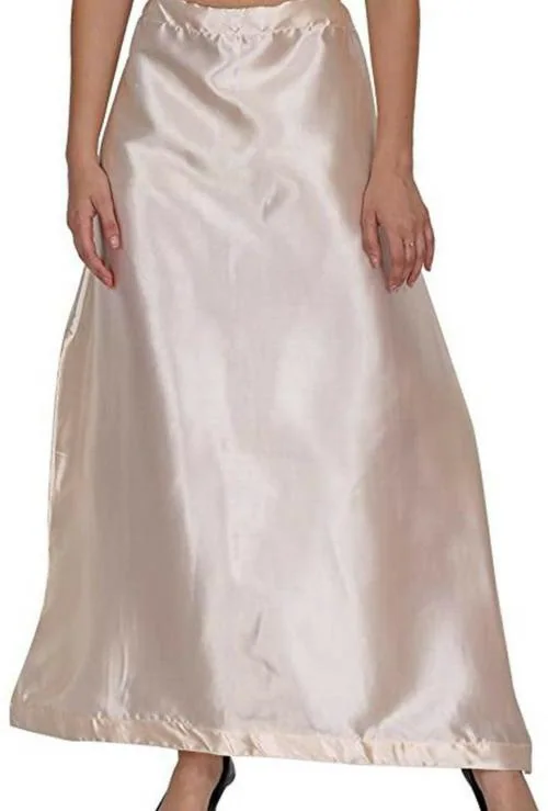 Kavya Designer Women Multicolor Solid Pure Satin Saree Petticoat