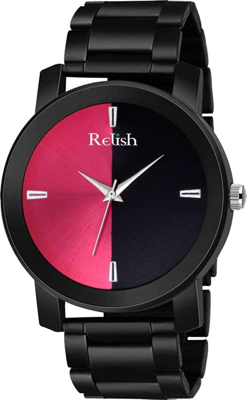 RELISH Analog Black Pink Watch For Men RE-BB8217
