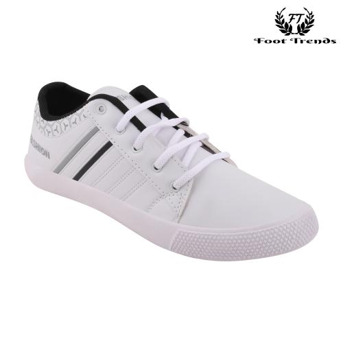 Foot Trends Bravo-1 White Lace-up Sneaker Shoes for Men