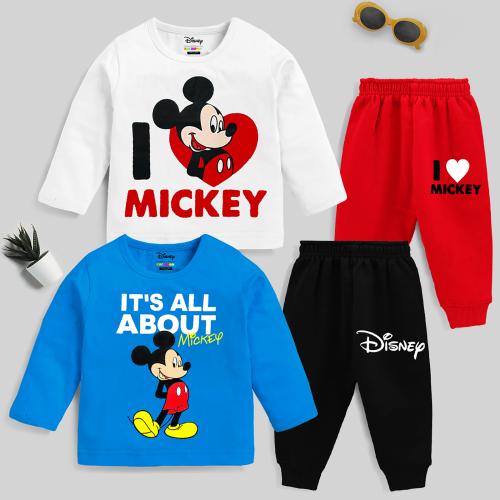 KUCHIPOO Disney Baby Boy Regular Fit Cotton T-Shirts and Pyjamas Set (KUC-PSUT-114,Multi-Colored)