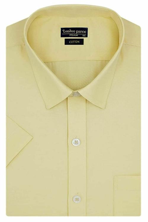 LP London paree Solid plain Cotton Half Sleeves Regular Fit Formal Shirt for Men (LP01_40)