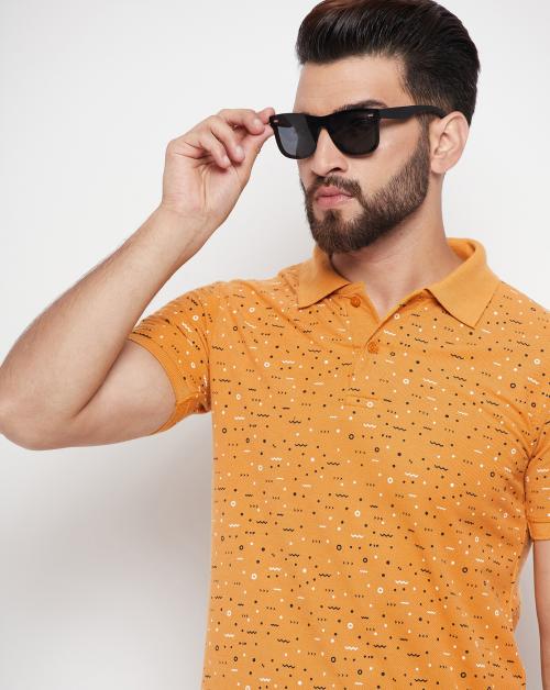 Men Printed Polo Collar Tshirt