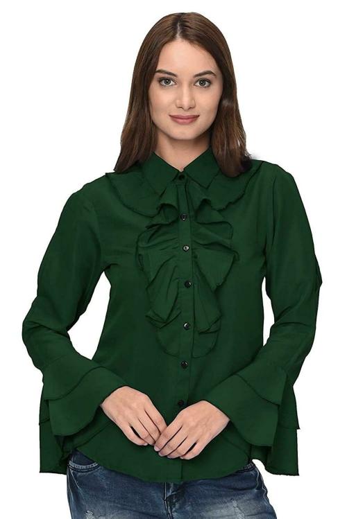 Thisbe Women Green Polyester Formal Shirt (XL) JioMart