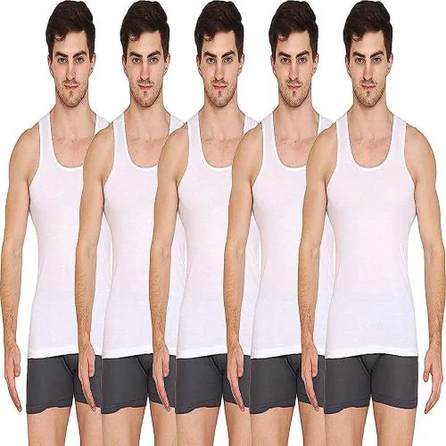 VIP Supreme Men's Sleeveless Cotton Vest 110 CM (Pack of 5)