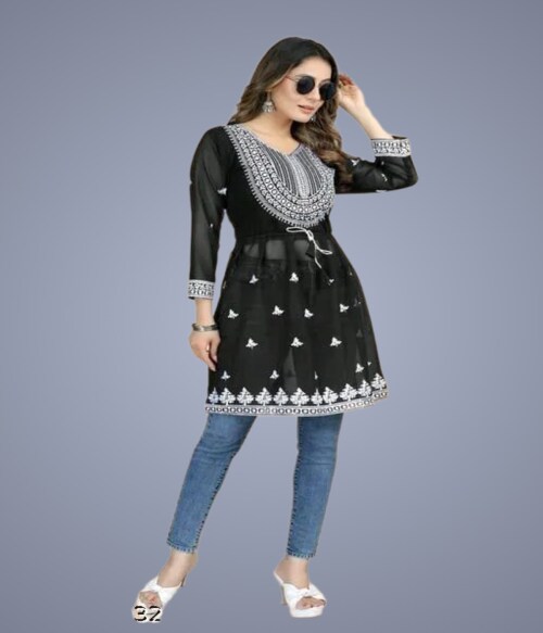 happy design Women embroidered georgette Top