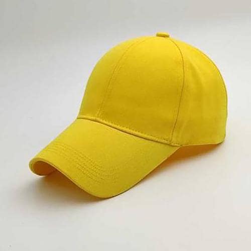 ALAMOS Unisex Yellow Solid Plain Cotton Cap