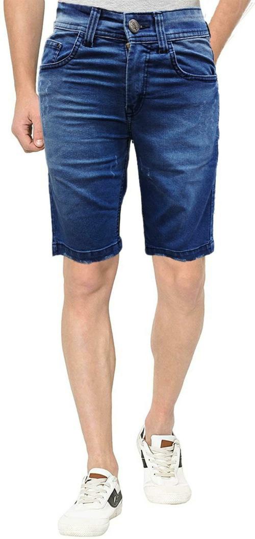 Buy CEFALU MENS Light Blue Denim Shorts Online at Best Prices in India