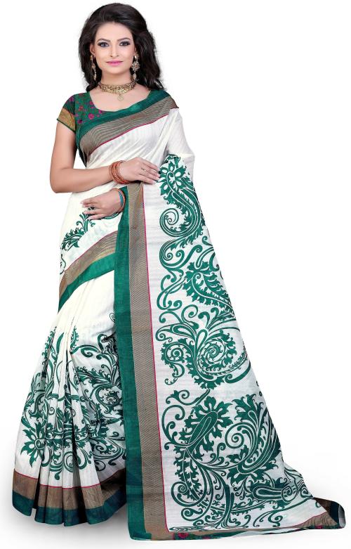 Pitaliya Women Multicolor Printed Pure Silk Saree