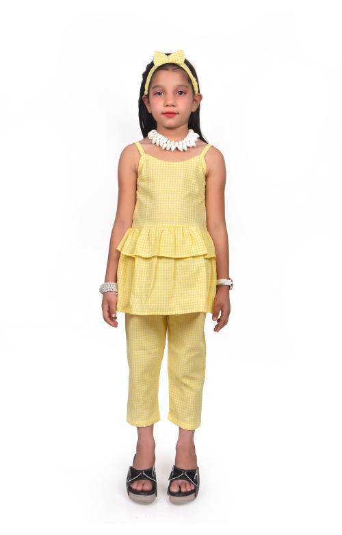 DESIMISSKART Toddler Baby Girls Kids Schiffli Design Princess Dresses-Yellow Color