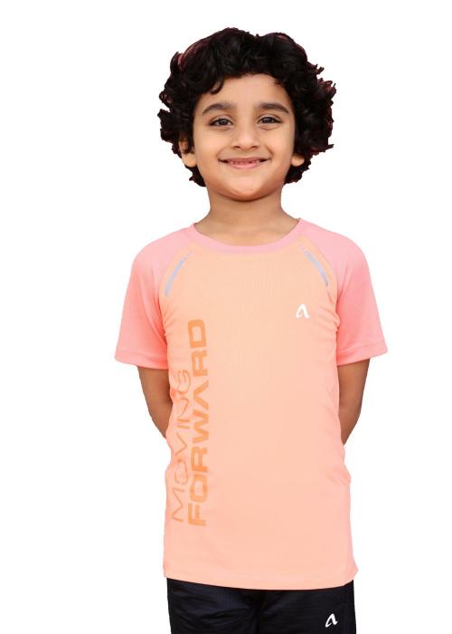 APPALUZO Moving Forword BreathEZ Boy Tee (Color: Peach, Size: 5-6 Y)