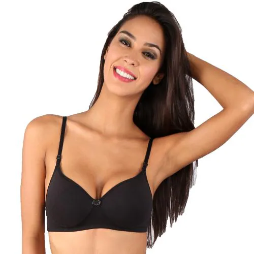 Buy Bralux B Cup Cotton Padded Bra for Womens Everyday Use, Black 30B  Online at Best Prices in India - JioMart.