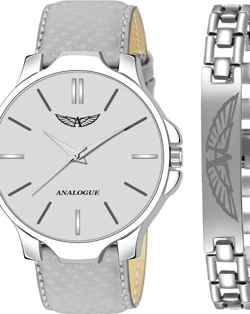 ANALOGUE Grey Dial and Strap Analog Watch with Bracelet for Men