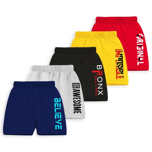 Trampoline Boys & Girls Printed Shorts (Pack of 5)
