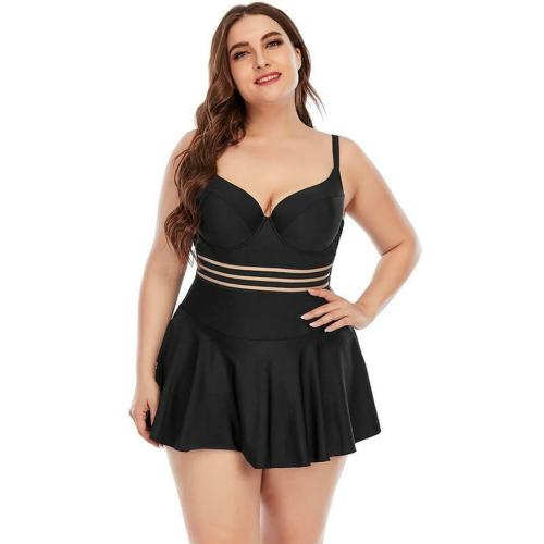 Plus Curvves Plus Size Black Cut Out Underwire Bikini Swimsuit - XL