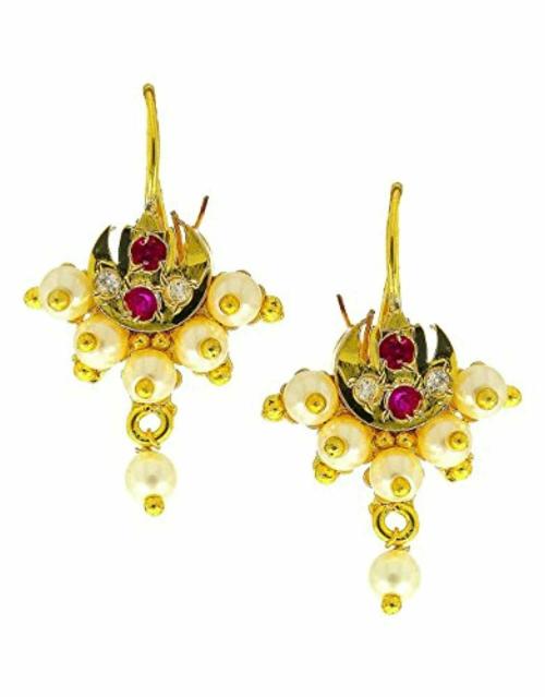 Anuradha Art Jewellery Gold Plated Bugadi Earring (Women and Girls)