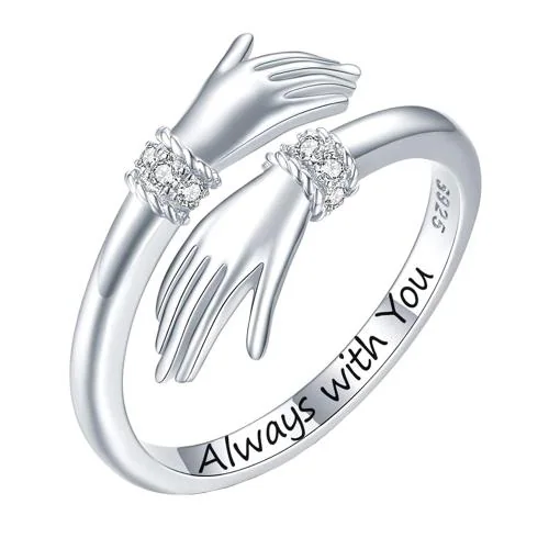 Yellow Chimes Silver Rhodium Plated Finger Ring (Women and Girl) - Adjustable