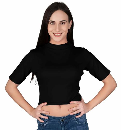 AD2CART A5053 Women's Lycra Basic Solid Drop Sholder Trutle Neck Elbow Sleeves Stretchable Midi Bodycon Mini Dress for Women