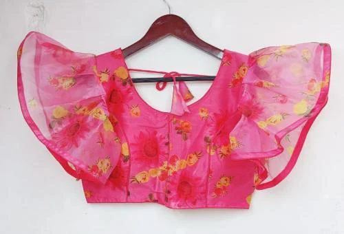 Murliwala CREATION Women's Printed Organza Readymade Blouse