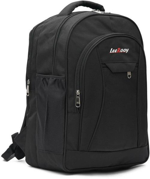 Leerooy Black Canvas School Bag Backpack, 30 L
