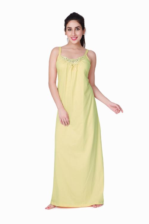 Buy Honeydew Women lemon Solid 100% Cotton Single Nighty Online at Best ...
