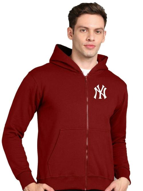 FALTU.CO FALTU.CO Cotton Printed NY Mens's Hoodie | Hooded Hoodie Jacket with Zip & Pockets | Sweatshirts for Men