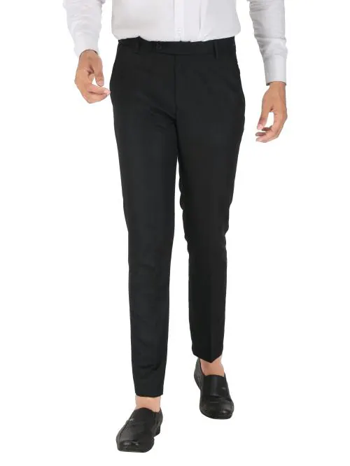 CLARE & CLARA BLACK SLIM FIT FORMAL TROUSER