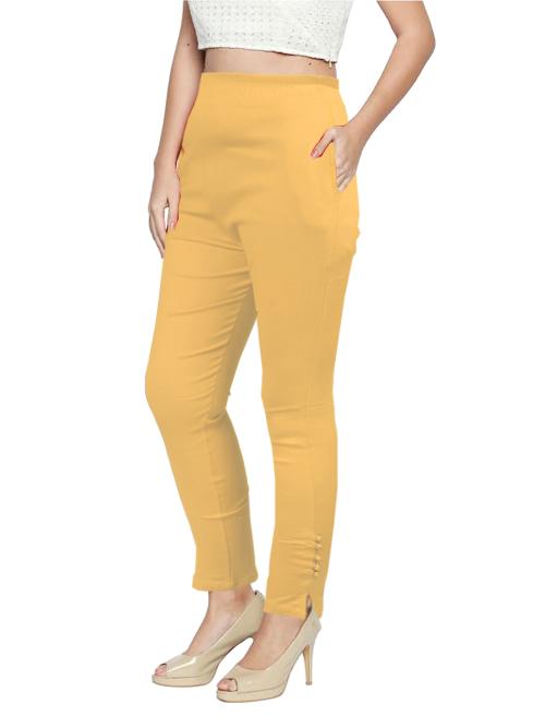 Buy CADILA Women Slim Fit Beige Viscose Rayon Trousers Online at Best