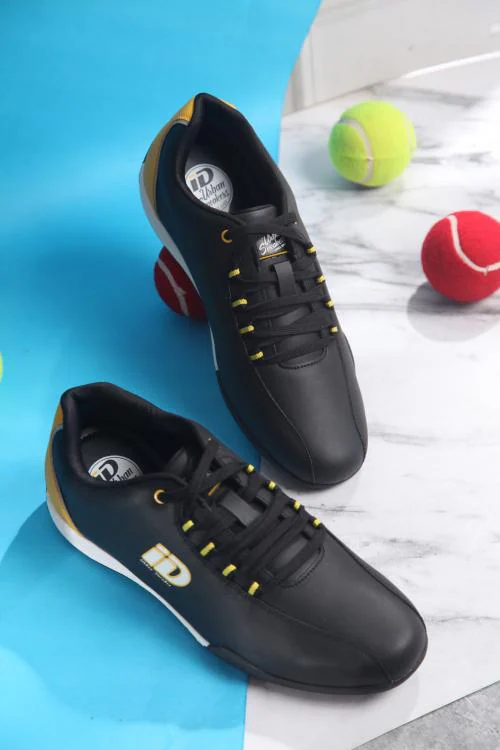iD Men's Black Urban Casual Lace-Up Casual Sneakers
