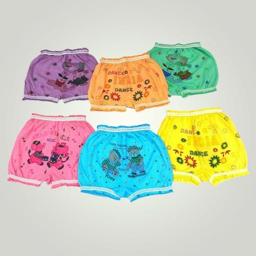 Be Perfect Girls Multicolor Cotton Blend Pack Of 6 Panties (5-6Y)