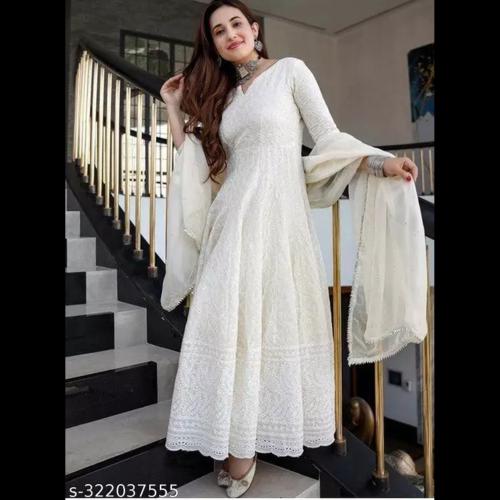 Pant n Lites Anarkali chicken kurti with dupatta