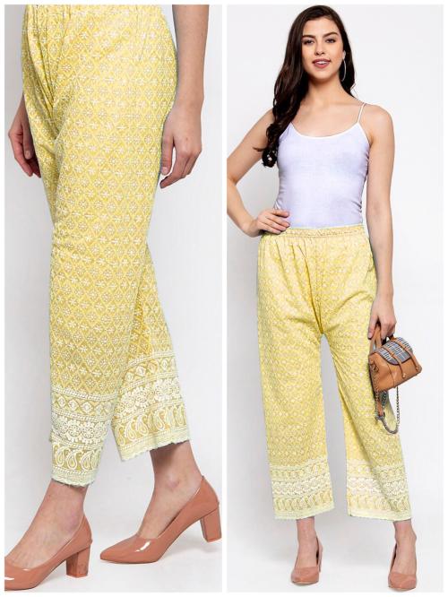 ALAXENDER Wide Leg Pants for Women Elastic High Waist Palazzo Pants (LEMON)