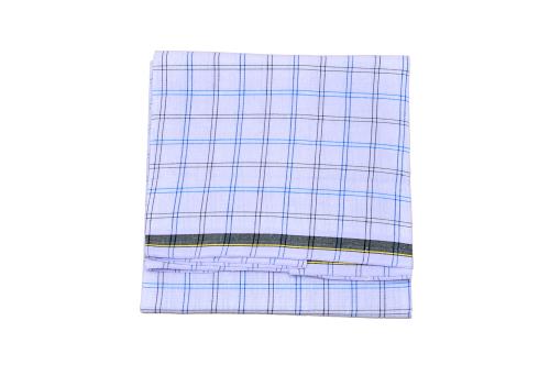 RETRO BRAND Cotton White Checked Lungi For Men ( 2.00 Meters )