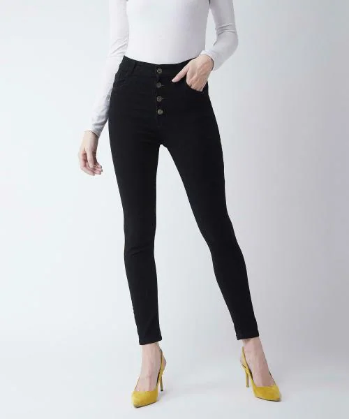 Miss Chase Women Black Solid Single Jeans