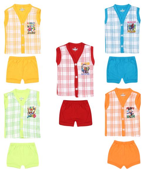 VIRUKSHAM Pure Cotton Baby Tops 0-3m-5p