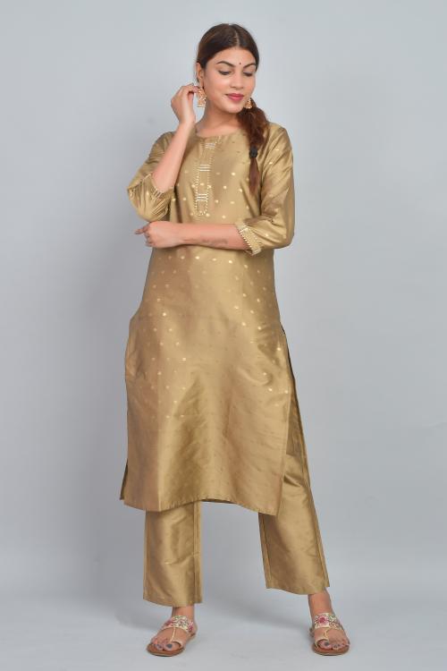golden kurti pant