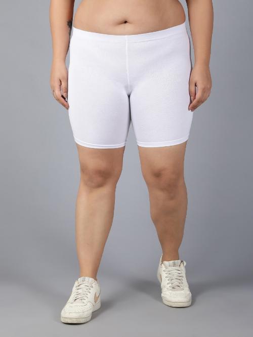 Plus Size Cycling Short for Women White