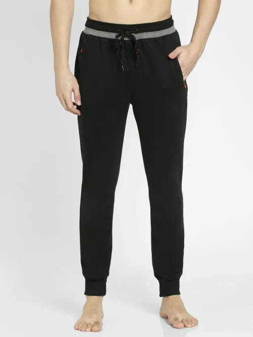 jockey Men Cotton Blend Black Joggers
