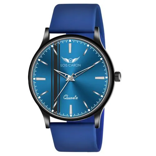 LOIS CARON LCS-8808 Long Lasting Black Platting With Slim Case and High Quality Silicon Strap Boys & Men Analog Watch