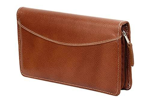 Sukeshcraft Red Leather Family Cheque Book Holder 26 Slots