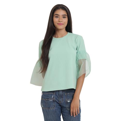 Anaghakart Woman Net Sleeve Top Pista-S