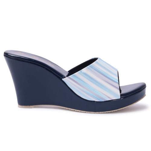 BIG BIRD FOOTWEAR Patent Printed Wedges Heeled Sandals for Women & Girls